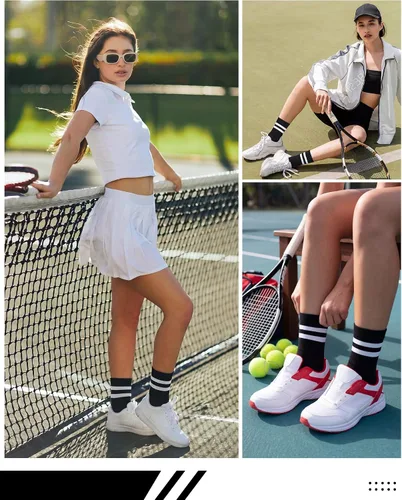 Vista 6 de Syhood Crew Stripe Socks Unisex Athletic Socks