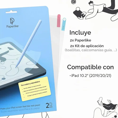 Vista 2 de Paperlike 2.0 (modelo anterior) para iPad 10.2"- Protector de pantalla para dibujar y escribir como en papel
