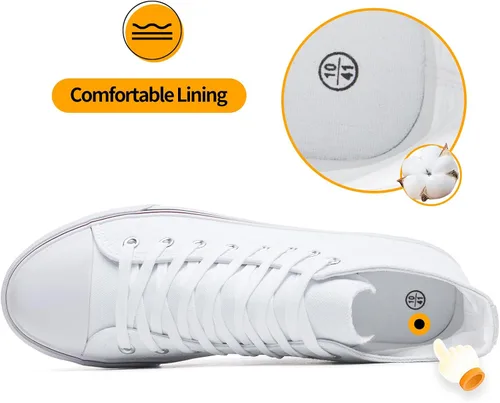 Vista 52 de ZGR Tenis de lona para hombre, con cordones, clásicos, casuales, para caminar