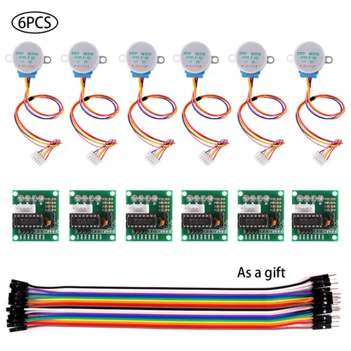 Vista 6 de 6 piezas 28BYJ-48 ULN2003 5V motor paso a paso + placa de controlador ULN2003