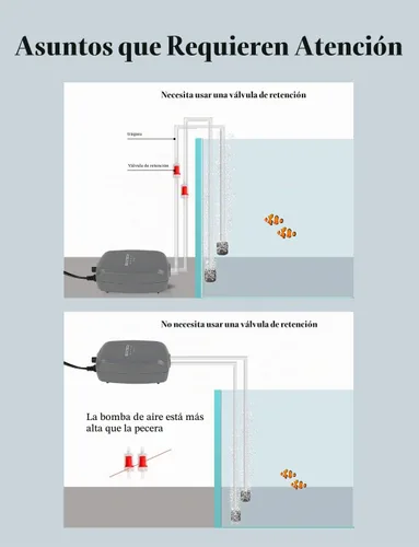 Vista 3 de UPETTOOLS Bomba de aire para acuario, color gris, bomba de aire para tanque de peces con accesorios, bomba de oxígeno de doble salida ajustable