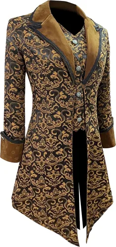 Vista 3 de Chaqueta steampunk para mujer, estilo victoriano, gótico, medieval, vintage