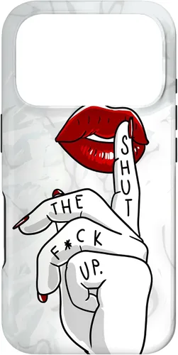 Vista 30 de STFU - Funda de regalo para iPhone 17 con texto en inglés "Lips Cool Swear Words Cussin Saying Women Bad Girs