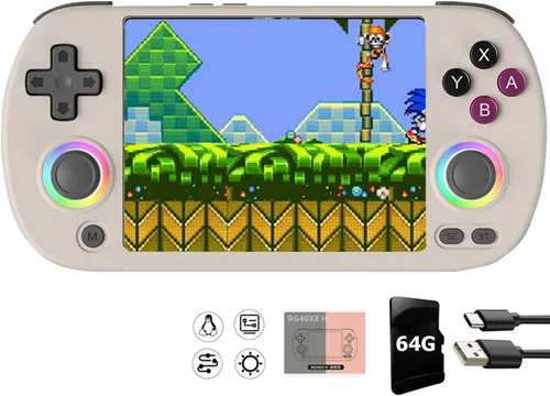 Vista 10 de RG40XX H Handheld Game Console RG40XXH Retro Gaming Console 4.0'' IPS Screen with 64G TF Card Pre-Installed Games Linux System Supports 5G WiFi