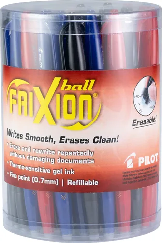 Vista 5 de PILOT FriXion Ball - Bolígrafos de tinta de gel borrables y recargables, punta fina, tintas en colores surtidos, paquete de 8 unidades (31569)