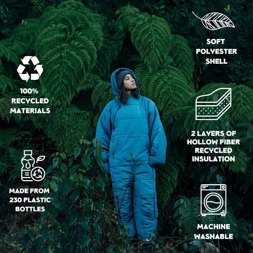 Vista 5 de Saco de dormir portátil Selk'bag Original - Saco de dormir para exteriores e interiores - Traje de saco de dormir - Rango de temperatura de 35 a 44