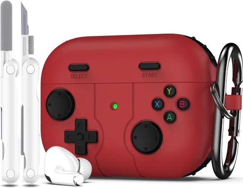 Vista 44 de R-fun Funda para AirPods Pro 3, diseño de consola de juegos de silicona para Apple AirPods Pro de 3ª generación (cable USB-C), con kit limpiador