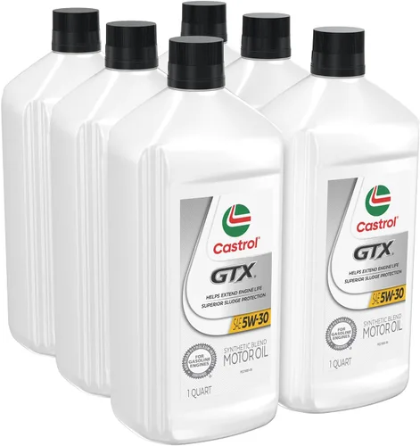 Vista 9 de Castrol 60017 GTX High Mileage 5W-20 aceite de motor sintético mezclado, Ultraclean