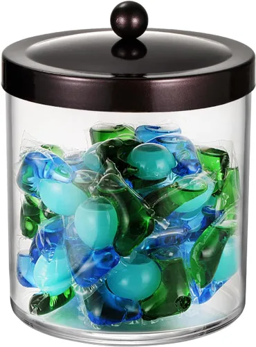 Vista 9 de SheeChung Tarro de Boticario Premium - Recipiente Contenedor Grande de Plástico Transparente de 50 Oz. con Tapa de Acero Inoxidable a Prueba