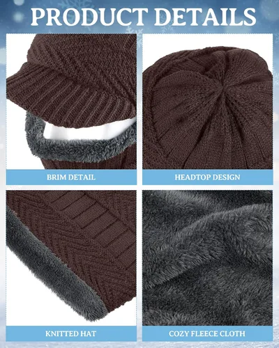 Vista 3 de Syhood Pasamontañas de punto de invierno de 23 piezas, máscara de esquí, máscara de esquí, cubierta facial, polaina para el cuello para deportes al
