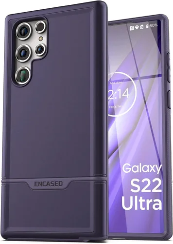 Vista 9 de ENCASED Funda protectora para Samsung Galaxy S22 Ultra - Cubierta de teléfono resistente (negro)