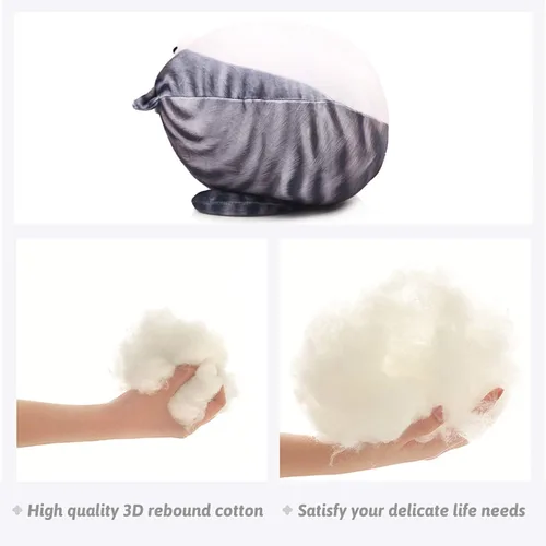 Vista 3 de ARELUX Almohada de felpa de gato gordito de 11.8 pulgadas de alto, lindo gatito gordo de peluche, adorable almohada para abrazar, peluche de anime