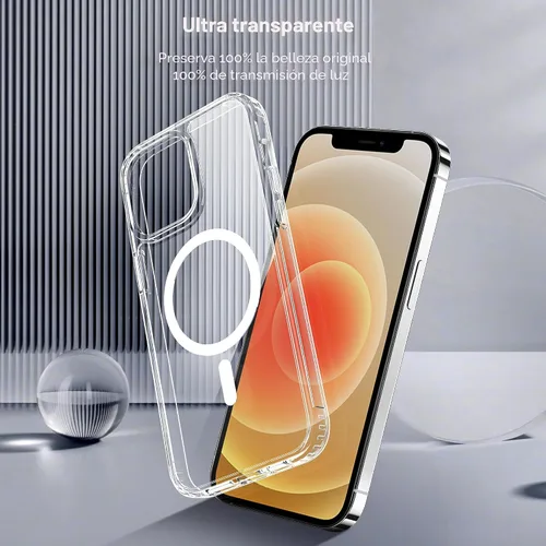 Vista 5 de CACOE Funda magnética para iPhone 12 y iPhone 12 Pro de 6.1 pulgadas - Compatible con MagSafe y soporte magnético para teléfono en el automóvil,