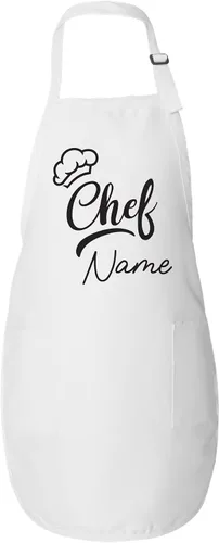 Vista 4 de Personalización Chef Delantal con Bolsillos Bordado OPCIONAL DISPONIBLE