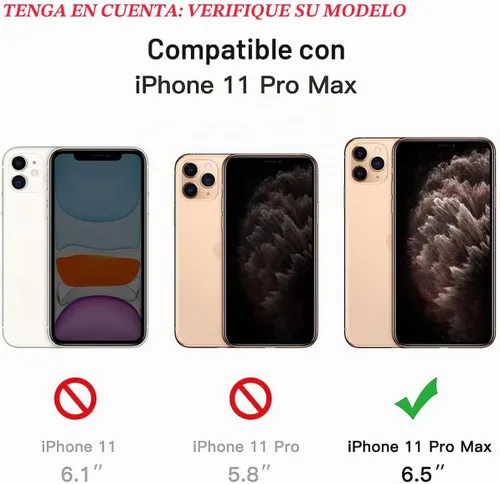 Vista 2 de YmhxcY Funda para iPhone 11 Pro Max, a prueba de golpes, a prueba de caídas, a prueba de polvo, 3 capas, duradera, funda de teléfono de protección