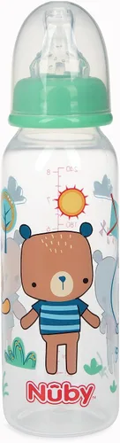 Vista 2 de Nuby - Botella impresa antiderrames, 1 paquete de 1 botella, 8 onzas, los colores pueden variar