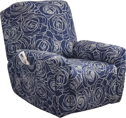 Vista 7 de Fundas elásticas para sillas reclinables, 4 piezas, estampado Lazyboy, funda de elastano suave para silla reclinable, protector de muebles