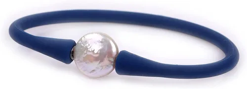 Vista 8 de GEM-Inside Big - Pulsera de joyería de perlas de 0.512 in para dama de honor, color negro, apilable, goma de silicona, elástica, perlas cultivadas