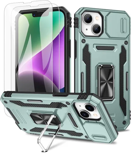 Vista 14 de Maxdara Funda para iPhone 14 Pro Max, con cubierta deslizante para cámara y soporte giratorio de 360° integrado y protector de pantalla de vidrio