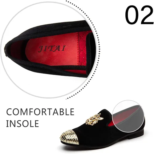 Vista 3 de Mocasines de piel auténtica textura metalizada brillantina sin agujetas para hombre