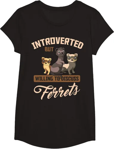 Vista 3 de Camiseta para amantes de los animales de los hurones, Negro, S