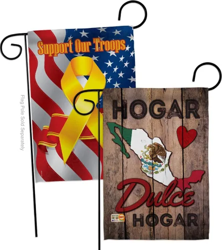 Vista 10 de Country Mexico Hogar Dulce Garden Flags 2pcs Pack Regional Nationality Nation International World Particular Area Small Decorative Gift Yard House