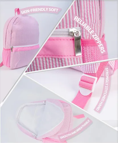 Vista 4 de MTIANG Mochila personalizada para niñas y niños con nombre bordado y bolsas de libros para jardín de infantes, Rosado, Nombre