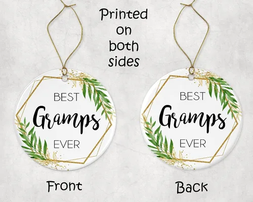 Vista 3 de Adorno de Navidad de Gramps – Adorno de Navidad para abuelos de sobrina – Regalos de abuelos para sobrinos – Los mejores abuelos jamás impresos