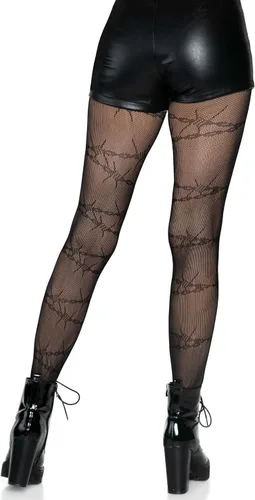 Vista 2 de Leg Avenue Women's Dark Alternative Fishnet Tights multicolor/fantasía (Barbed Wire)