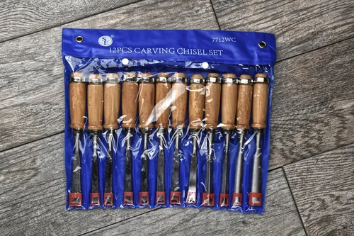 Vista 6 de SE Juego de cinceles profesionales para tallar madera de 12 piezas - 7712WC