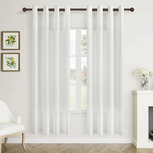 Vista 68 de Cortinas de lino negro para dormitorio y sala de estar de 84 pulgadas de largo, juego de 2 paneles, para habitación de niños, filtro de luz
