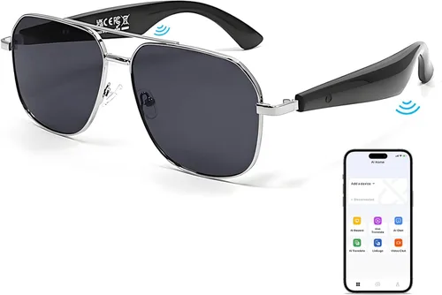 Vista 8 de Lentes inteligentes AI Bluetooth5.4, 140 idiomas en tiempo real