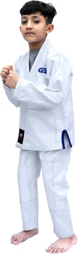 Vista 3 de G4 VISION BJJ Kids Jiu Jitsu Gi, uniforme brasileño de Jiu Jitsu para niños, cinturón blanco ligero