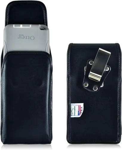 Vista 8 de Turtleback Funda compatible con Note 5, funda para cinturón, compatible con OB Defender o fundas voluminosas, bolsa de cuero negro con clip de Cuero