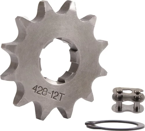 Vista 9 de WOOSTAR Piñón delantero para motocicleta 428-10T 17mm para 50cc 70cc 90cc 110cc 125cc Dirt Pit Bike Mini Bike ATV 4 ruedas