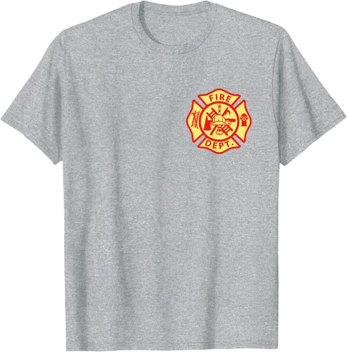 Vista 35 de Camiseta con logotipo de bomberos con símbolo de bombero, Negro