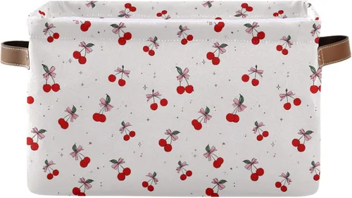Vista 11 de ALAZA Shabby Chic - Caja de almacenamiento plegable con diseño floral de rosas, cestas organizadoras con asas para estantes, armario, sala de estar