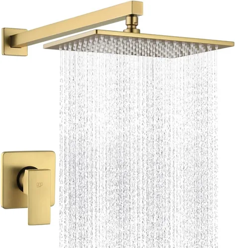 Vista 20 de Conjunto de llave de regadera color negro mate, sistema de regadera de lluvia para baño con cabezal de regadera de metal de acero inoxidable, kit