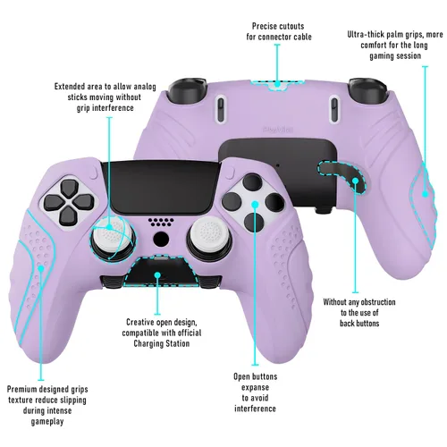 Vista 83 de PlayVital Guardian Edition Anti-Slip Ergonomic Silicone Cover Case for ps5 Edge Controller, Soft Rubber Protector Skin for ps5 Edge Wireless