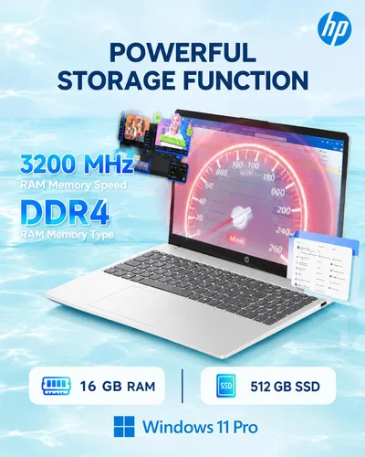 Vista 3 de HP Portátil con pantalla táctil de 15.6", Ryzen 7 7730U, SSD de 16 GB y 512