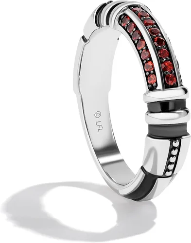 Vista 3 de Star Wars Fine Jewelry Darth Vader - Anillo de sable de plata de ley para hombre con granate rojo