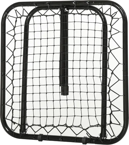 Vista 8 de Soozier Red de rebote de fútbol, 3 x 3 pies, red de portería de entrenamiento portátil ajustable en ángulo con diseño plegable rápido, tubo de metal