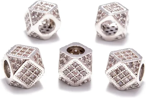Vista 26 de AD Beads Pulsera de cuentas de zircón con tachuelas de strass