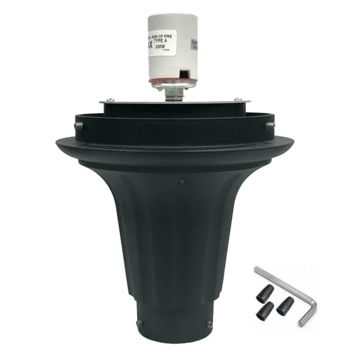 Vista 2 de KASTLITE Montador de aluminio para exteriores con base media E26, hierro fundido resistente, se adapta a globos y bellotas con apertura de 8 Negro