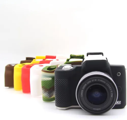 Vista 7 de Rieibi Funda de silicona para Canon M50 M50 Mark II Funda protectora de silicona suave para cámara digital Canon EOS M50 EOS M50 II, color negro