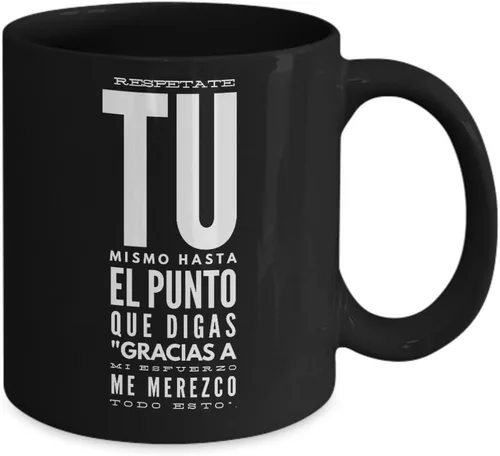 Vista 2 de Respetate tu mismo AFIRMACIONES Taza café, tazas para café con AFIRMACIONES, tazas de café personalizadas, taza de café inspiradoras, ENVIO GRATIS