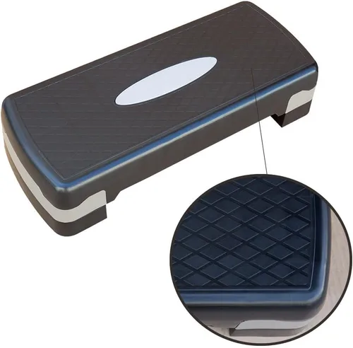 Vista 3 de Plataforma aeróbica de altura ajustable de 4 a 6 pulgadas, equipo de fitness, entrenamiento paso a paso, plataforma de ejercicios con 2 elevadores