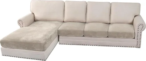 Vista 108 de H.VERSAILTEX Funda de cojín elástica de terciopelo para sofá, funda de cojín de felpa para cojines de silla, protector de muebles, cojín de asiento