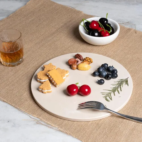 Vista 7 de Koville Tabla de cortar redonda de mármol de 11 pulgadas para encimera de cocina, tabla de mármol natural para pastelería, tabla de queso, tabla