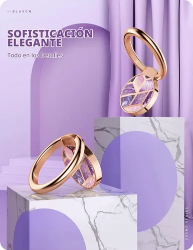 Vista 2 de i-Blaosn - Soporte giratorio de 360 grados con diseño brillante para teléfonos inteligentes iPhone y Android (Ameth)